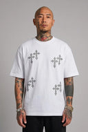 T-Shirt Diamond Crosses White