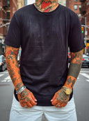 T-Shirt Arrotondata Nera Slim