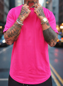 T-Shirt Arrotondata Fuxia