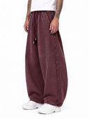 Pantalone Tuta Balloon Slavato Borgogna