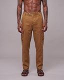 Pantalone Cargo Misto Lino Coffee