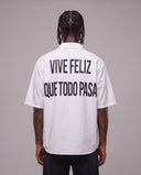 Camicia Vive Feliz Que Todo Pasa White