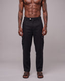 Pantalone Cargo Misto Lino Black