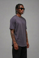 T-Shirt Arrotondata Piombo