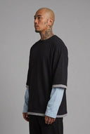 T-Shirt Raglan Over Black