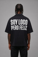 Camicia Soy Loco Pero Feliz Black