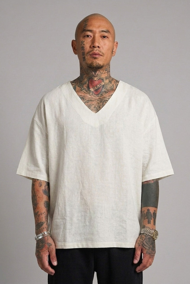 T-shirt Lino Scollo Over White