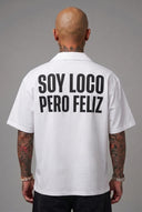 Camicia Smanicata Soy Loco Pero Feliz White