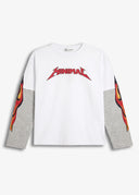 T-shirt Minimal Fire Long Sleeve White