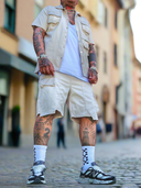 Completo Geolier Beige 2 pezzi camicia + bermuda