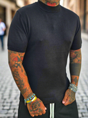 T-Shirt Maglina Mezzo Collo Black