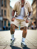 Completo Bangkok Camel 2 pezzi camicia + bermuda