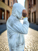 Felpa Sfrangiata Fumè White