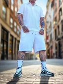 Completo Fedez White 2 pezzi t-shirt + bermuda