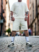 Completo Pulisic Cream 2 pezzi t-shirt + bermuda