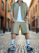 Completo Yamal Military Green 2 pezzi camicia + bermuda