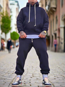 Completo Tuta Felpato Black