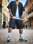 Completo San Francisco Black 2 pezzi camicia + bermuda