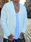 Cardigan Strappato White