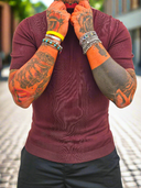 T-Shirt Maglina Mezzo Collo Coffee