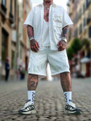 Completo Cargo White 2 pezzi camicia + bermuda