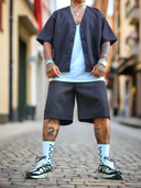 Completo San Francisco Black 2 pezzi camicia + bermuda