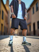 Completo Saint-Tropez Black 2 pezzi camicia + bermuda