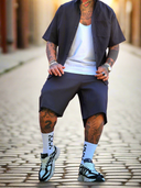 Completo Yamal Black 2 pezzi camicia + bermuda