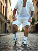 Completo Saint-Tropez White 2 pezzi camicia + bermuda