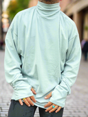 Felpone Collo Alto Water Green