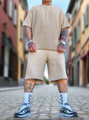 Completo Lionel Beige 2 pezzi t-shirt + bermuda