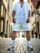 Completo Bangkok White 2 pezzi camicia + bermuda