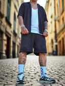 Completo Corfù Black 2 pezzi camicia + bermuda