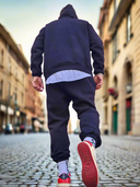 Completo Tuta Felpato Black