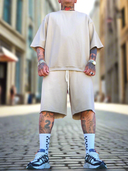 Completo Niang Beige 2 pezzi t-shirt + bermuda