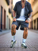 Completo Bangkok Black 2 pezzi camicia + bermuda