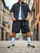 Completo Santorini Black 2 pezzi camicia + bermuda