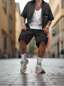 Completo Australia Black 2 pezzi camicia + bermuda