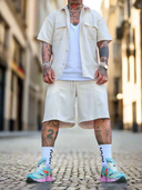 Completo Lautaro Cream 2 pezzi camicia + bermuda