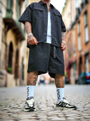 Completo Santorini Black 2 pezzi camicia + bermuda