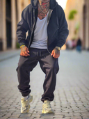 Completo Tuta Zip Black