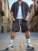 Completo Santo Domingo Black 2 pezzi camicia + bermuda