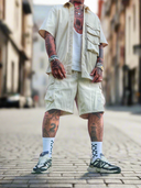 Completo Cargo Beige 2 pezzi camicia + bermuda