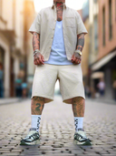 Completo Yamal Beige 2 pezzi camicia + bermuda