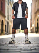 Completo Walker Black 2 pezzi camicia + bermuda