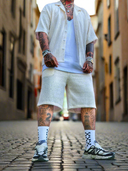 Completo Bora Bora Cream 2 pezzi camicia + bermuda