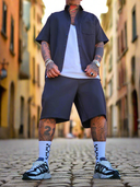 Completo Yamal Black 2 pezzi camicia + bermuda