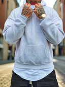 Felpa Boxy Fit Garzata Grey