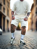 Completo Pulisic Cream 2 pezzi t-shirt + bermuda