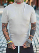 T-Shirt Maglina Mezzo Collo Beige